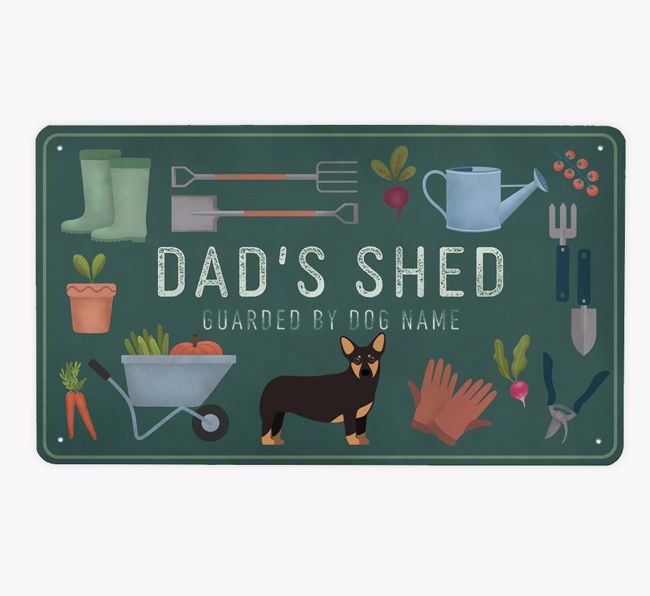 Dad's Shed: Personalized {breedFullName} Metal Garden Sign